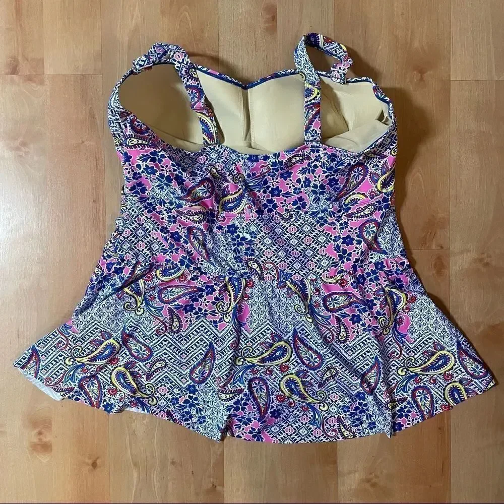 Swimsuits for All  Paisley Swim Dress Size 22